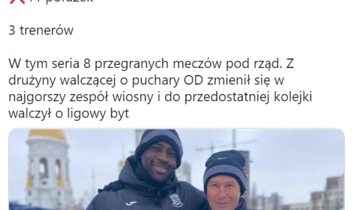 FATALNA SERIA Olimpiku Donieck od momentu przyjścia do klubu Yayi Toure